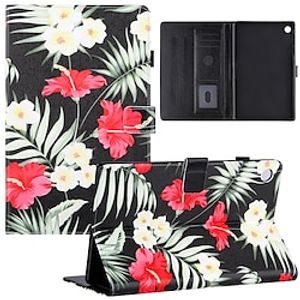 Tablet Case Cover For Lenovo Tab M10 HD M10 FHD Plus Card Holder with Stand Magnetic Auto SleepWake Graphic Patterned Flower PU Leather Lightinthebox