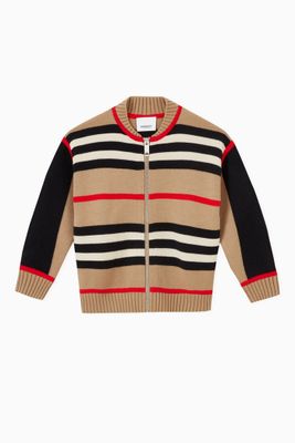 Cardigan in Icon Stripe Wool Cashmere Blend Cardigan in Icon Stripe Wool Cashmere Blend