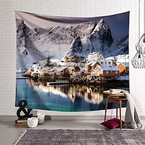 Landscape Wall Tapestry Art Decor Blanket Curtain Hanging Home Bedroom Living Room Decoration Polyester Lake Mountain Snow Lightinthebox