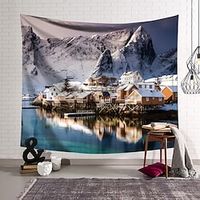 Landscape Wall Tapestry Art Decor Blanket Curtain Hanging Home Bedroom Living Room Decoration Polyester Lake Mountain Snow Lightinthebox - thumbnail