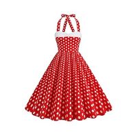 Women's Vintage Dress Party Dress Homecoming Dress Mini Dress Black Red Blue Sleeveless Polka Dot Print Spring Fall Winter Halter Neck Vintage Christmas Wedding Guest Birthday 2023 S M L XL XXL Lightinthebox - thumbnail