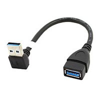 USB 3.0 Cable A Type Male to USB 3.0 A Type Female Right Angle 90 Degree Extension Cable Black 20CM miniinthebox - thumbnail