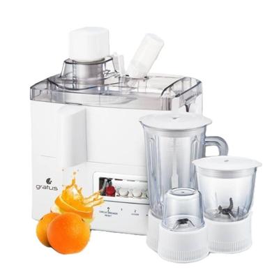 Gratus 400 Watts Food Processor Blender & Juicer, 3-Speed Control With Safety Arm - GFP4001FEC