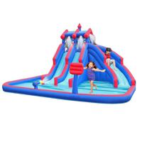 Megastar Inflatable Water Lagoon Park With Large Water Slides And Basketball Hoop -5.51 X 4.82 X 3.04 M, Blue