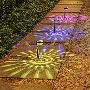 2PCS Solar Outdoor Waterproof Lawn Light RGB Color Changing Plug-In Garden Lights Villa Courtyard Walkway Landscape Decoration miniinthebox