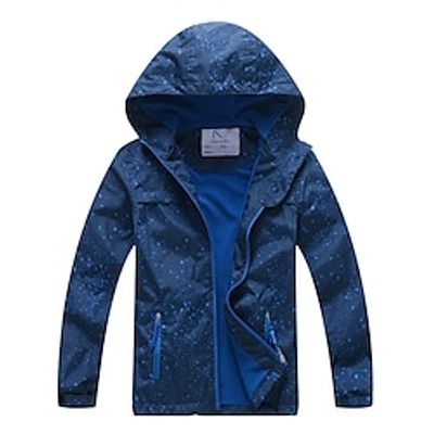 Kids Boys Coat Outerwear Graphic Long Sleeve Coat Outdoor Fashion Cool Green Dark Blue Spring Fall 7-13 Years Lightinthebox
