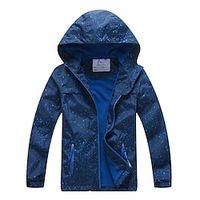 Kids Boys Coat Outerwear Graphic Long Sleeve Coat Outdoor Fashion Cool Green Dark Blue Spring Fall 7-13 Years Lightinthebox - thumbnail