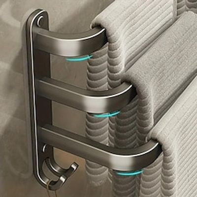1pc Space-Saving Wall Mounted Towel Rack - Aluminum Shower Room Holder for Bathroom Towels and Washroom Storage miniinthebox