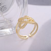 full zircon ring number eight design jewelry real gold plated ring couple ring opening adjustable yiwu wholesale Lightinthebox - thumbnail