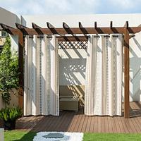 Bohemian Style Waterproof Outdoor Curtain Privacy, Sliding Patio Curtain Drapes, Pergola Curtains Grommet For Gazebo, Balcony, Porch, Party, 1 Panel Lightinthebox