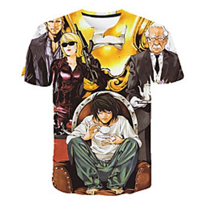 Inspired by Death Note Cosplay Anime Cartoon 100% Polyester 3D Harajuku Graphic Kawaii T-shirt For Women's / Men's miniinthebox