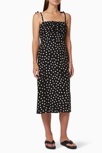Raven Midi Dress in Rayon Crepe