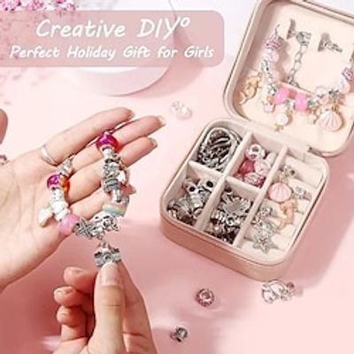 Childrens Christmas Presents Charm Bracelet Making Kit - Girls DIY Beaded Jewelry Making KitMermaid Series Charms Gifts For Girls Toys Crafts DIY Bracelet MakingGift Box Lightinthebox