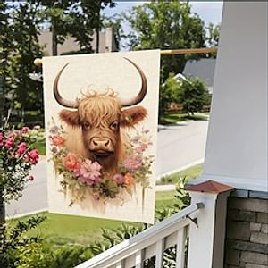 Yak Floral Garden Flag 12x18Inch Outdoor Decorations Welcome Garden Patio Flag Yard Flag Double Sided Holiday Outdoor Flags 1pc Lightinthebox