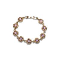 Gold Plated Pink Crystal Bracelet