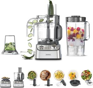 Kenwood Food Processor 1000W With Blender, Grinder Mill, Dual Metal Whisk, Dough Maker, CitrUS Juicer, Express Serve/Salad Maker, Kitchen Scale/Weighing Tray Fdm71.690Ss Silver