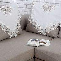 Embroidery Sofa Backrest Cover with Lace, Couch Towel Cover for Armrest, Sectional Sofa Cover, Slipcovers For L Shaped, Arm Chair Protector(Not Sold By A Set) miniinthebox - thumbnail