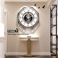 Large Wall Clocks for Living Room Decor 16 inch Silent Modern Wall Clocks Wall Clock Battery Operated Non Ticking Black Wood Decorative Clock Wall for Kitchen Bedroom Office Classroom Lightinthebox