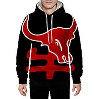 Men's Pullover Hoodie Sweatshirt Graphic 3D Animal Hooded Daily 3D Print Basic Hoodies Sweatshirts  Long Sleeve Black miniinthebox - thumbnail