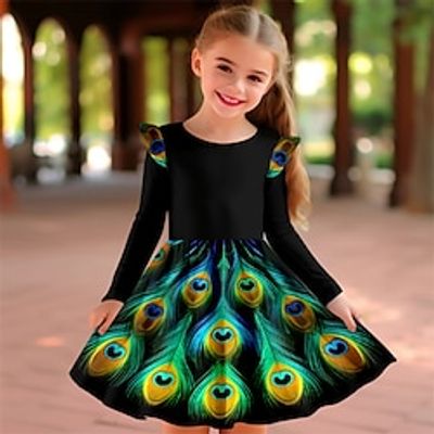 Girls' 3D Feathers Ruffle Dress Long Sleeve 3D Print Fall Winter Sports Outdoor Daily Holiday Cute Casual Beautiful Kids 3-12 Years Casual Dress A Line Dress Above Knee Polyester Regular Fit Lightinthebox Girls' 3D Feathers Ruffle Dress Long Sleeve 3D Print Fall Winter Sports Outdoor Daily Holiday Cute Casual Beautiful Kids 3-12 Years Casual Dress A Line Dress Above Knee Polyester Regular Fit Lightinthebox