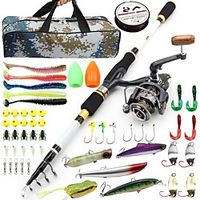 Fishing Rod and Reel Combo Telescopic Rod Carbon Mini Portable Lightweight Freshwater and Saltwater Sea Fishing Lure Fishing  Ultra Smooth Lightinthebox - thumbnail