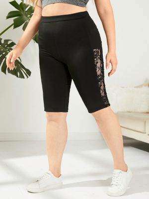 YOINS Plus Size Lace Insert Leggings YOINS Plus Size Lace Insert Leggings