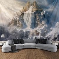 Babel Towel Waterfall Hanging Tapestry Wall Art Large Tapestry Mural Decor Photograph Backdrop Blanket Curtain Home Bedroom Living Room Decoration miniinthebox - thumbnail