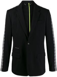 Philipp Plein two tone logo tape blazer - Black