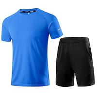 Men's Running T-Shirt 2 Pack Short Sleeve Tee Tshirt Casual Athleisure Breathable Quick Dry Soft Gym Workout Running Walking Sportswear Activewear Solid Colored Hemp gray Black White Lightinthebox