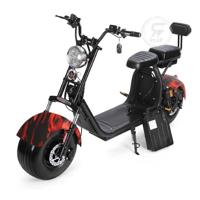 Megawheels 3000W Trendy Coco Harley Scooter With Fat Wheels & 60 V Lithium Removable Battery, Adults Electric Scooter - Red