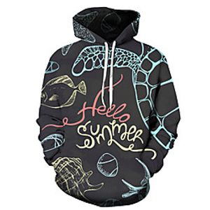 Men's Unisex Pullover Hoodie Sweatshirt Graphic Prints Underwater World Print Casual Daily Holiday 3D Print Basic Designer Hoodies Sweatshirts  White Black Blue Lightinthebox
