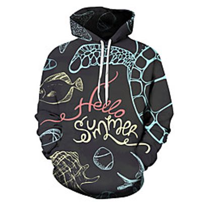 Men's Unisex Pullover Hoodie Sweatshirt Graphic Prints Underwater World Print Casual Daily Holiday 3D Print Basic Designer Hoodies Sweatshirts  White Black Blue Lightinthebox