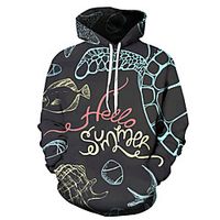 Men's Unisex Pullover Hoodie Sweatshirt Graphic Prints Underwater World Print Casual Daily Holiday 3D Print Basic Designer Hoodies Sweatshirts  White Black Blue Lightinthebox - thumbnail