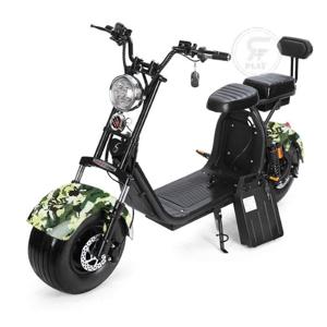 Megawheels 3000W Trendy Coco Harley Scooter With Fat Wheels & 60 V Lithium Removable Battery, Adults Electric Scooter - Army Green