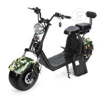 Megawheels 3000W Trendy Coco Harley Scooter With Fat Wheels & 60 V Lithium Removable Battery, Adults Electric Scooter - Army Green - thumbnail