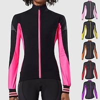 21Grams Women's Cycling Jersey Long Sleeve Bike Jersey Top with 3 Rear Pockets Mountain Bike MTB Road Bike Cycling Breathable Quick Dry Moisture Wicking Reflective Strips Purple Yellow Rosy Pink Lightinthebox - thumbnail