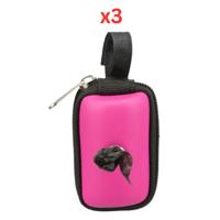 Trixie Dog Dirt Bag Artificial Leather Dispenser With 20 Bags - Pink 10cm (Pack Of 3)