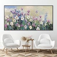 Hand painted flowers canvas oil paintings modern wedding decor flowers tree oil Painting Wall art landscape Painting for living room home decor bedroom ready to hang or canvas Lightinthebox - thumbnail