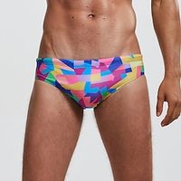 Men's Swim Shorts Swim Briefs Quick Dry Bottoms Drawstring Swimming Water Sports Athletic Painting Optical Illusion Spring Summer / Micro-elastic miniinthebox - thumbnail