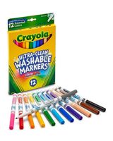 Crayola 12 Count Ultra Clean Washable Assorted, Fine Line, Colormax Markers