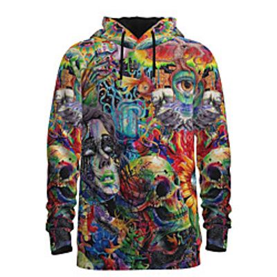 Men's Pullover Hoodie Sweatshirt Graphic 3D Hooded Daily 3D Print Basic Hoodies Sweatshirts  Long Sleeve Rainbow miniinthebox