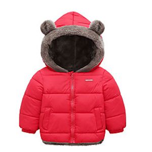 Kids Unisex Boys' Girls' Down Coat Long Sleeve Green Black Red Plain Pocket Street Vacation Active Basic 2-6 Years Lightinthebox