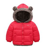 Kids Unisex Boys' Girls' Down Coat Long Sleeve Green Black Red Plain Pocket Street Vacation Active Basic 2-6 Years Lightinthebox - thumbnail