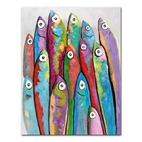 Hand Painted Fish Oil Painting On Canvas Modern painting artwork wall painting for Home Decoration Wall Art painting animal painting Lightinthebox