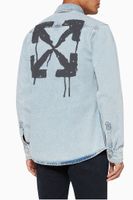 Stencil Bleached Denim Shirt - thumbnail