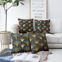 Art Deco Double Side Pillow Cover 4PC Soft Decorative Square Cushion Case Pillowcase for Bedroom Livingroom Sofa Couch Chair miniinthebox - thumbnail