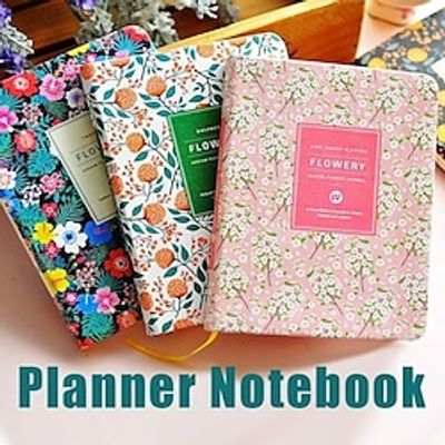 Floral Leather Cover Planner Notebook Personal Diary Agenda Flower Schedule A5 A6 Book Stationery Office Supplies miniinthebox