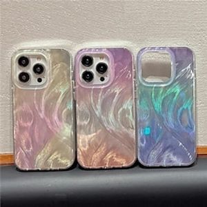 Luxury Gilt Feather Laser Phone Case For iPhone 15 14 Pro Max 13 11 12Pro Max Colorful Gradient Shockproof Protective Back Cover miniinthebox