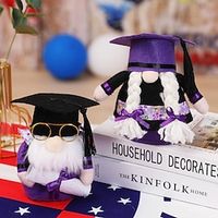 Graduation Season Faceless Elderly Decoration - Gift Doll with American Bachelor's Cap and Glasses, Dwarf Figurine Lightinthebox