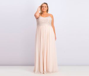 Womens Beaded Chiffon Gown  Pink